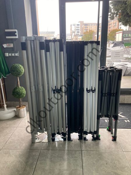 CLK 3x3 52mm Kalın Alüminyum Katlanabilir Tente Gazebo Çadır 4 Yan Kapalı 1 Kapılı Çadır Saks Mavi