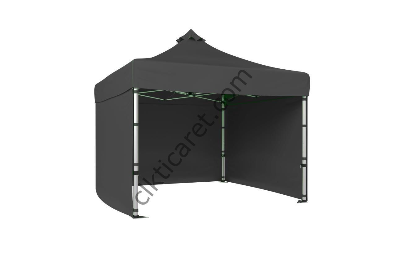 CLK 3x3 40 mm Katlanabilir Tente Gazebo Çadır Gazebo Çadır 3 Yan Kapalı Gri