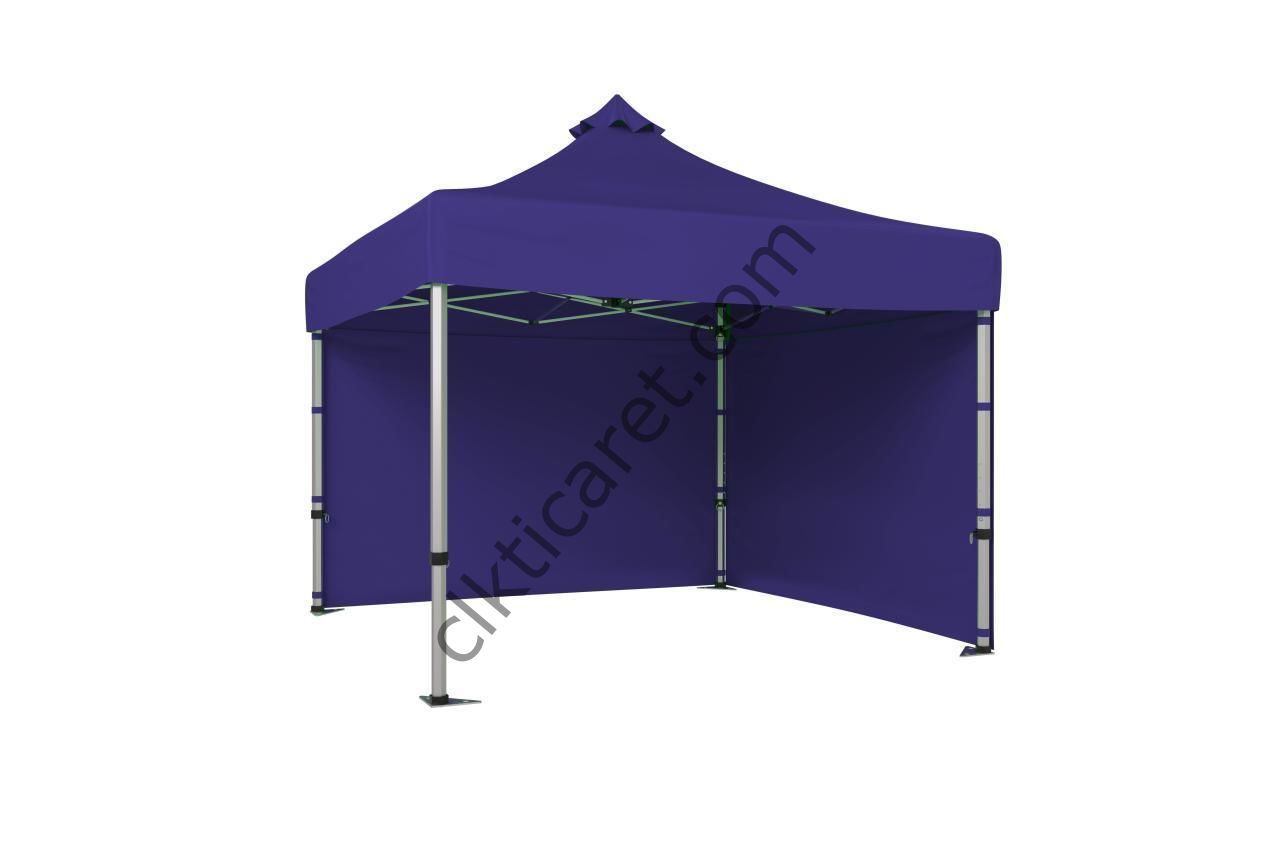 CLK 5x5 52mm Kalın Alüminyum Katlanabilir Tente Gazebo Çadır 2 Kenar Kapalı Lacivert