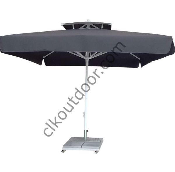 CLK 3,5x3,5 Metre Bacalı Mega Q60 Şemsiye Bahçe Cafe Havuz Otel Restorant Şemsiyeleri Beyaz - İstemiyorum