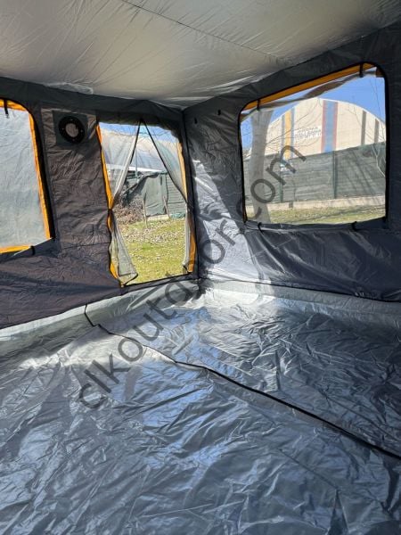 CLK 3x3 mt Yeni Nesil 2 Kapı 4 Pencere 40 mm Kısa Bagaj Boy 115 cm Gazebo Portatif Kamp Çadırı Gri Haki Askeri Yeşil
