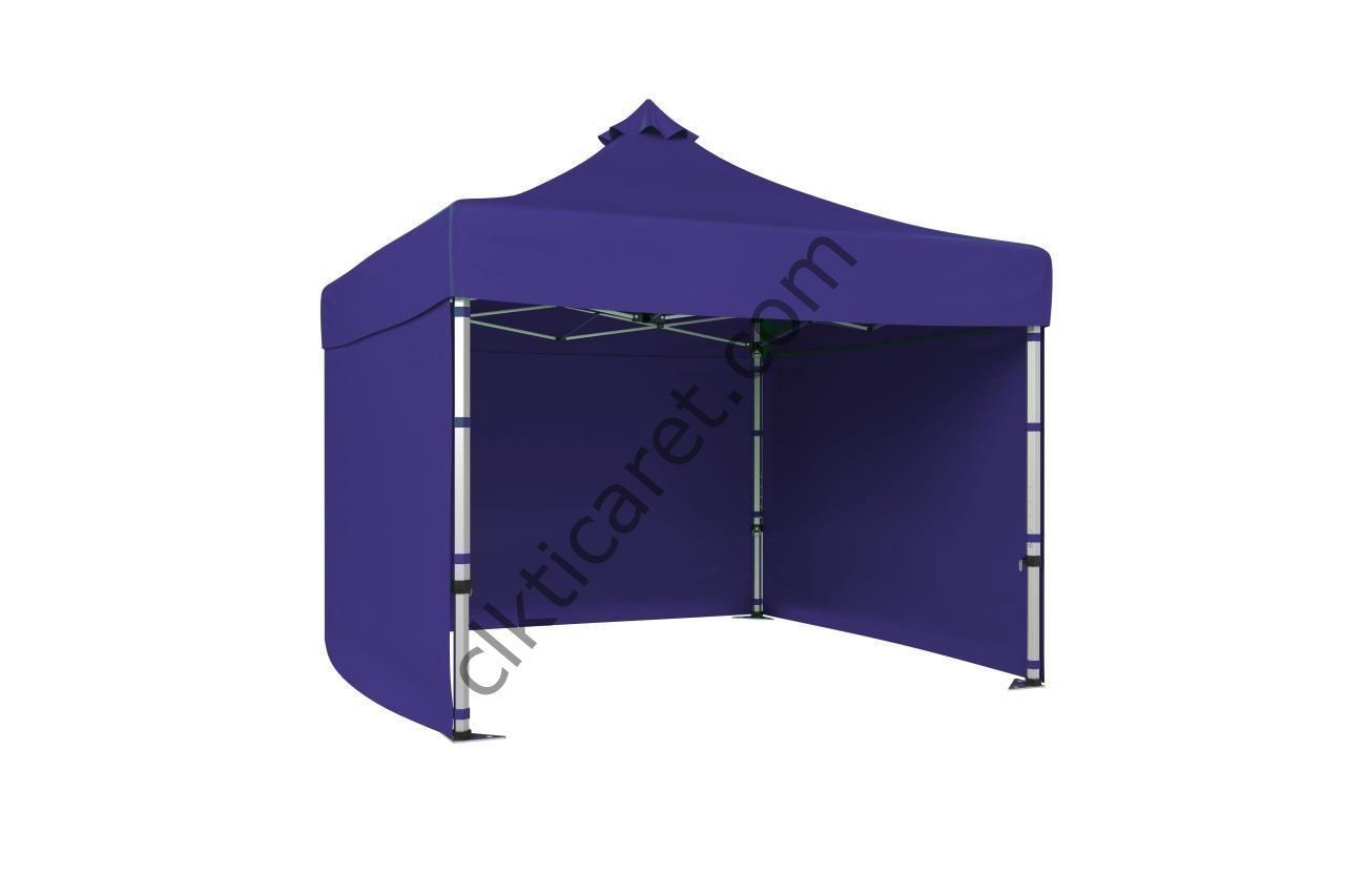 CLK 5x5 52mm Kalın Alüminyum Katlanabilir Tente Gazebo Çadır 3 Kenar Kapalı Lacivert