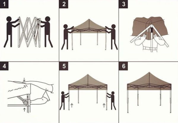 CLK 2,5x3,75 40 mm Katlanabilir Tente Gazebo Çadır Gazebo Çadır 2 Yan Kapalı Açık Yeşil
