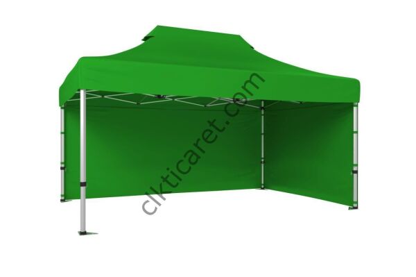 CLK 2,5x3,75 40 mm Katlanabilir Tente Gazebo Çadır Gazebo Çadır 2 Yan Kapalı Benetton Yeşil