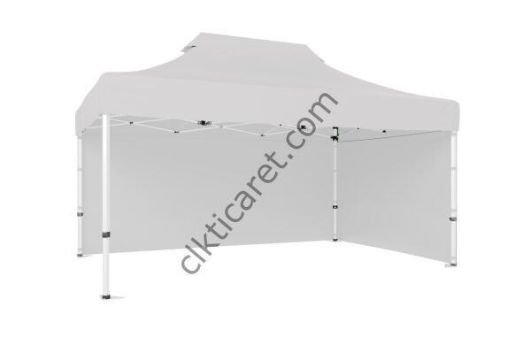 CLK 2,5x3,75 40 mm Katlanabilir Tente Gazebo Çadır Gazebo Çadır 2 Yan Kapalı Beyaz
