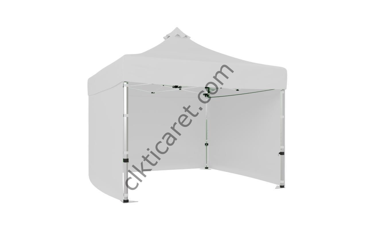 CLK 3x3 52mm Kalın Alüminyum Katlanabilir Tente Gazebo Çadır 3 Kenar Kapalı Beyaz