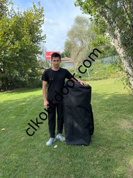 CLK 3x3 mt Yeni Nesil 2 Kapı 4 Pencere TENTELİ 40 mm Kısa Bagaj Boy 115 cm Gazebo Portatif Kamp Çadırı Gri Açık Gri