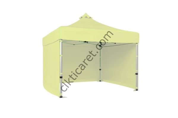 CLK 3x3 52mm Kalın Alüminyum Katlanabilir Tente Gazebo Çadır 3 Kenar Kapalı Krem