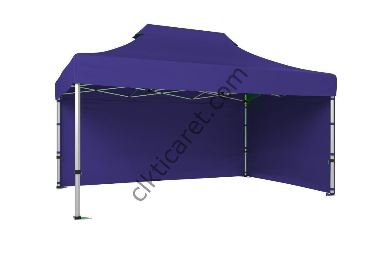 CLK 2,5x3,75 40 mm Katlanabilir Tente Gazebo Çadır Gazebo Çadır 2 Yan Kapalı Lacivert