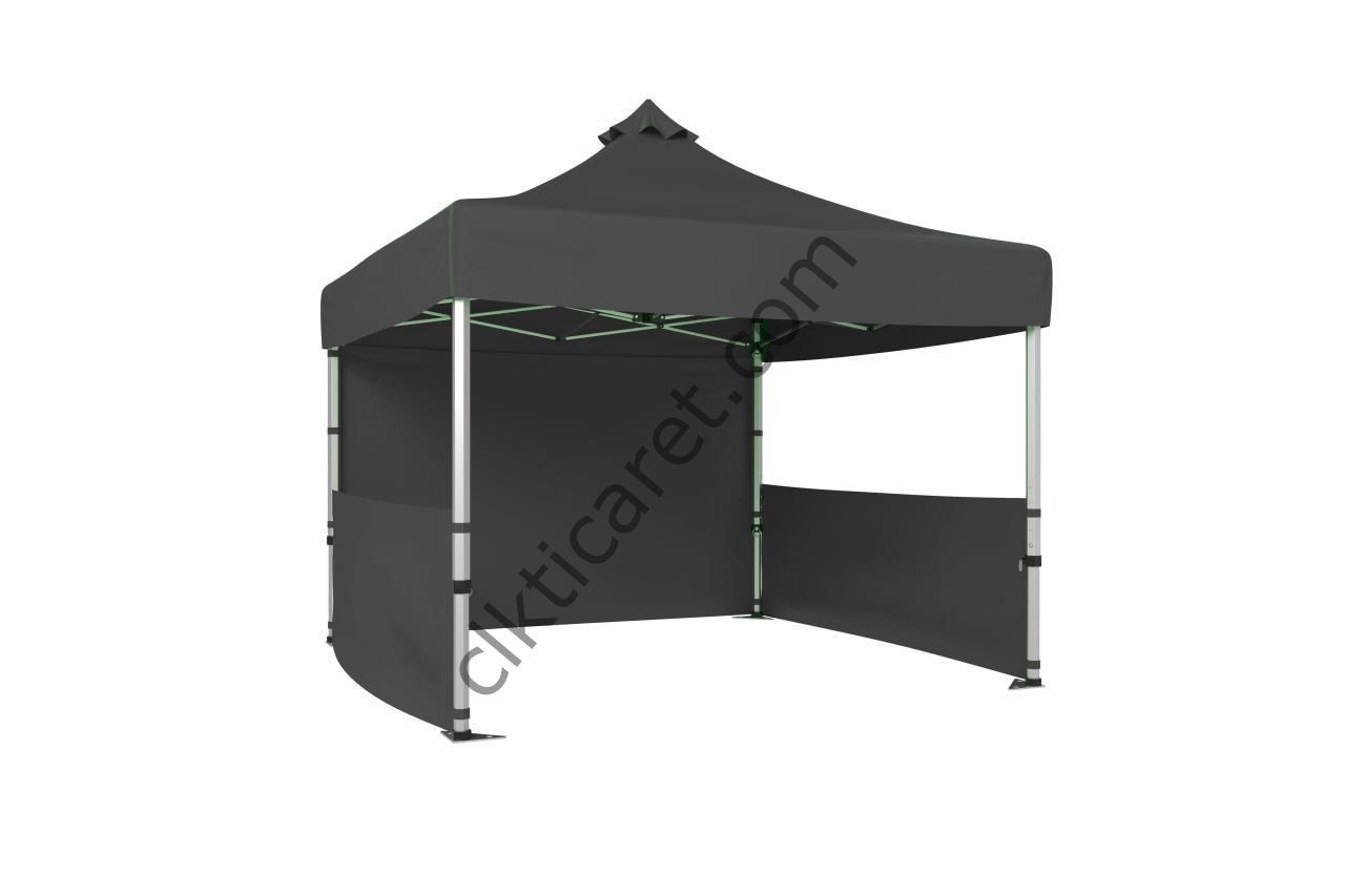 CLK 4x4 40 mm Katlanabilir Tente Gazebo Çadır Gazebo Çadır Çelik 1 Tam Duvar 2 Yarım Duvar Gri