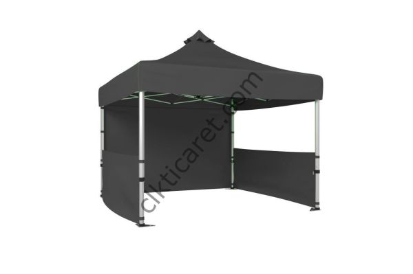 CLK 4x4 40 mm Katlanabilir Tente Gazebo Çadır Gazebo Çadır Çelik 1 Tam Duvar 2 Yarım Duvar Gri