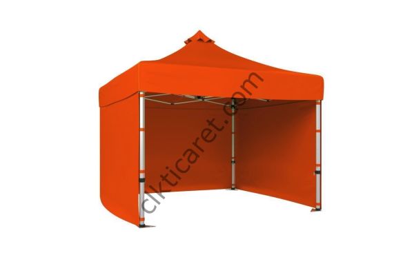 CLK 3x3 52mm Kalın Alüminyum Katlanabilir Tente Gazebo Çadır 3 Kenar Kapalı Turuncu
