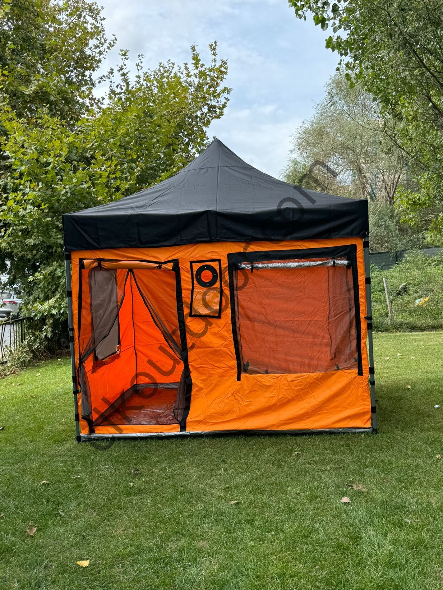 CLK 3x3 40mm Katlanır Gazebo Portatif Kamp Çadır Turuncu Turuncu