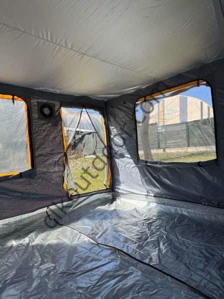 CLK 3x3 Metre 30mm Yeni Nesil 2 Kapı 4 Pencereli Gazebo Kamp Çadırı Portatif TENTELİ Model Gri Açık Gri