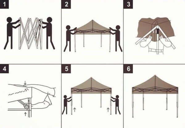 CLK 2,5x3,75 40 mm Katlanabilir Tente Gazebo Çadır Gazebo Çadır 3 Yan Duvarlı 2 Pencereli Haki Askeri Yeşil