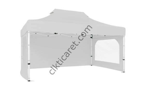 CLK 2,5x3,75 40 mm Katlanabilir Tente Gazebo Çadır Gazebo Çadır 3 Yan Duvarlı 2 Pencereli Beyaz