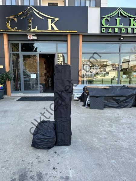 CLK 3x3 40 mm Profil Katlanır Gazebo Portatif  Kamp Çadır Antrasit Gri Kırmızı