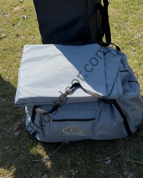 CLK 3x3 Metre 30 mm Profil Yeni Nesil 2 Kapı 4 Sineklikli  Portatif Katlanır Portatif Gazebo Kamp Çadır Gri Açık Gri