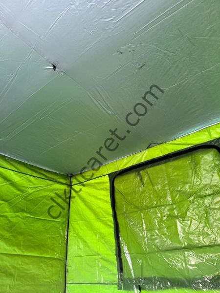 CLK 3x3 40 mm Profil Katlanır Gazebo Portatif Kamp Çadır Haki Yeşil Kamuflaj Detay Kırmızı