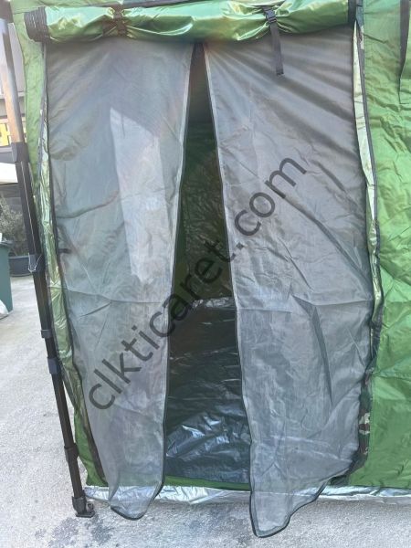 CLK 3x3 40 mm Profil Katlanır Gazebo Portatif Kamp Çadır Haki Yeşil Kamuflaj Detay Siyah