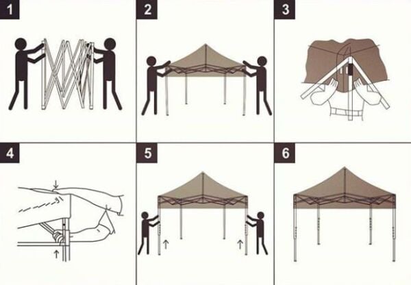 CLK 2,5x3,75 40 mm Katlanabilir Tente Gazebo Çadır Gazebo Çadır 3 Yan Kapalı