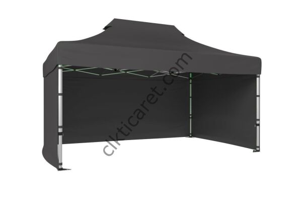 CLK 2,5x3,75 40 mm Katlanabilir Tente Gazebo Çadır Gazebo Çadır 3 Yan Kapalı Gri