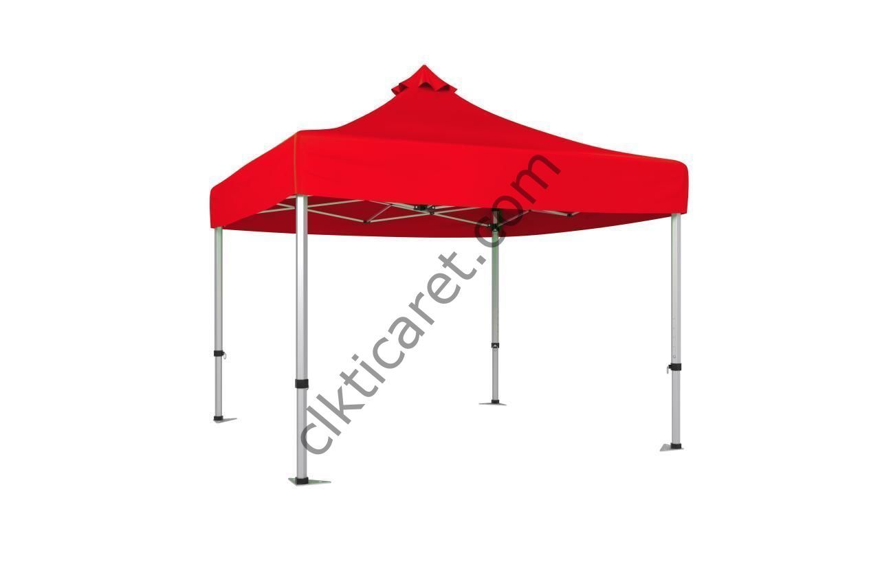CLK 3x3 52mm Kalın Alüminyum Katlanabilir Tente Gazebo Çadır Kırmızı