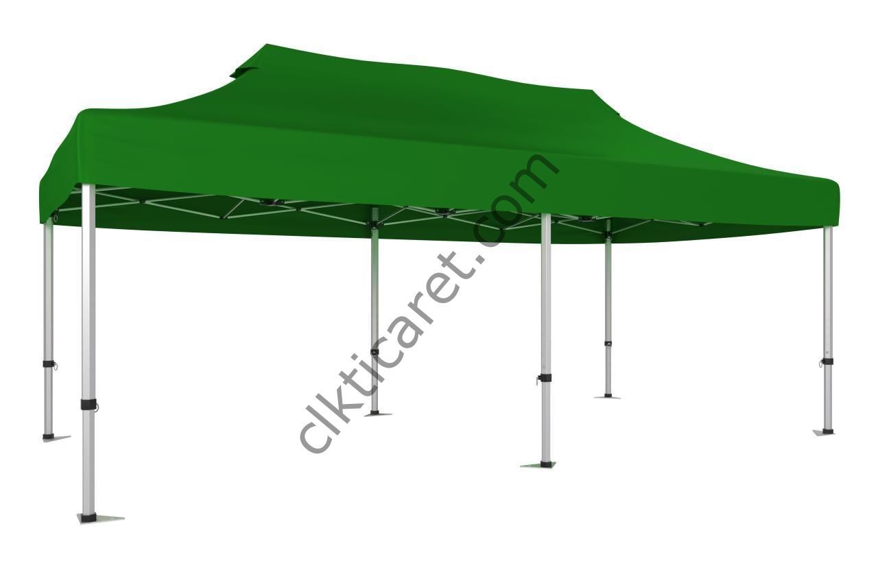 CLK 3x6 40mm Alüminyum Katlanabilir Tente Gazebo Çadır Benetton Yeşil