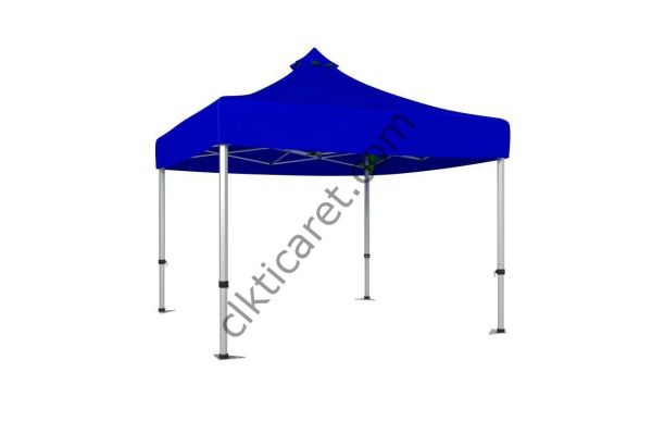 CLK 3x3 52mm Kalın Alüminyum Katlanabilir Tente Gazebo Çadır Saks Mavi