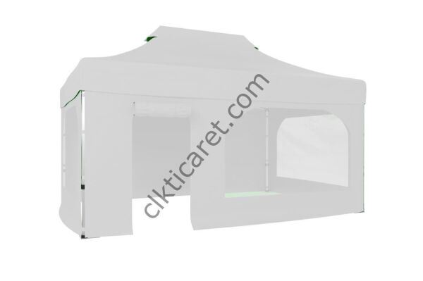 CLK 2,5x3,75 40 mm Katlanabilir Tente Gazebo Çadır Gazebo Çadır 2 Yan Pencereli 1 Yan Aksesuarsız 1 Yan Kapı ve Pencereli Beyaz