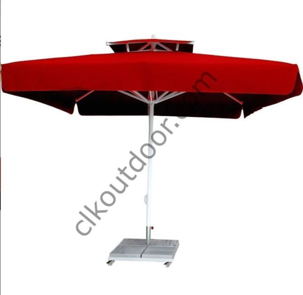 CLK 4x4 Metre Bacalı Mega Q60 Şemsiye Bahçe Cafe Havuz Otel Restorant Şemsiyeleri Krem - Flanş