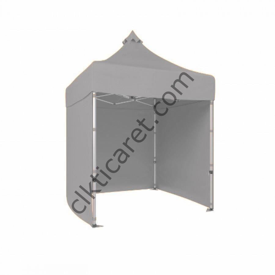 CLK 2x2 Katlanabilir Tente Gazebo Portatif Çadır 3 Yan Kapalı Açık Gri
