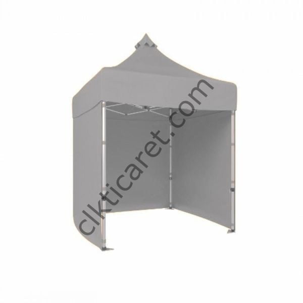 CLK 2x2 Katlanabilir Tente Gazebo Portatif Çadır 3 Yan Kapalı Açık Gri