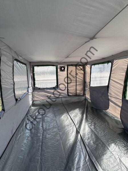 CLK 3x4,5 mt 40 mm İskelet Gazebo Portatif Kamp ve Karavan Çadırı Katlanabilir Tente Gri Turuncu