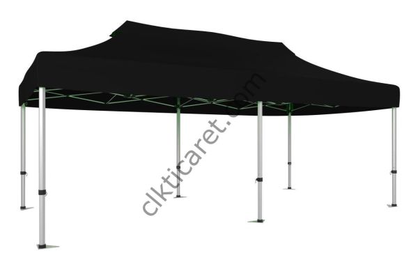 CLK 3x6 40mm Alüminyum Katlanabilir Tente Gazebo Çadır Siyah