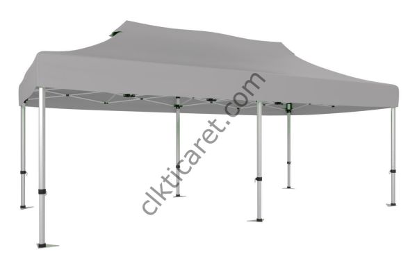CLK 3x6 40mm Alüminyum Katlanabilir Tente Gazebo Çadır Açık Gri