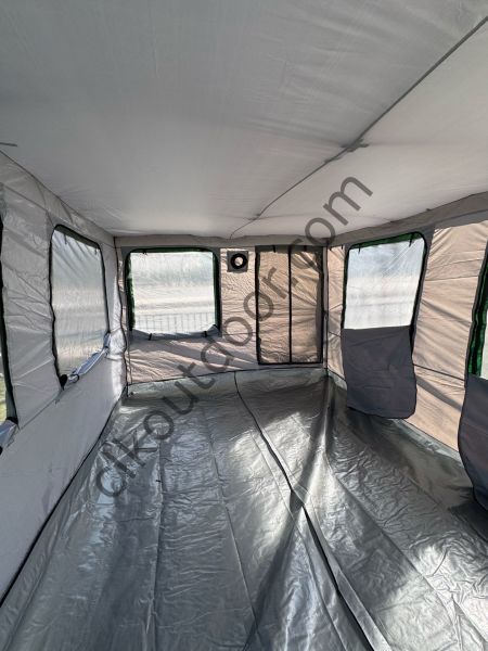 CLK 3x4,5 mt 40 mm İskelet Gazebo Portatif Kamp ve Karavan Çadırı Katlanabilir Tente Gri Bej