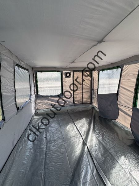 CLK 3x4,5 mt 30 mm İskelet Gazebo Portatif Kamp ve Karavan Çadırı Katlanabilir Tente Gri Siyah