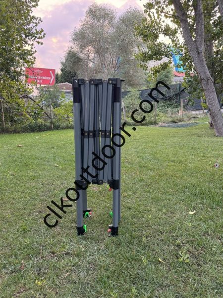 CLK 3x3 Metre Kısa Bagaj Boy 115 cm Katlanabilir Gazebo Çadır 2 Yan Perdeli Açık Mavi (Turkuaz)