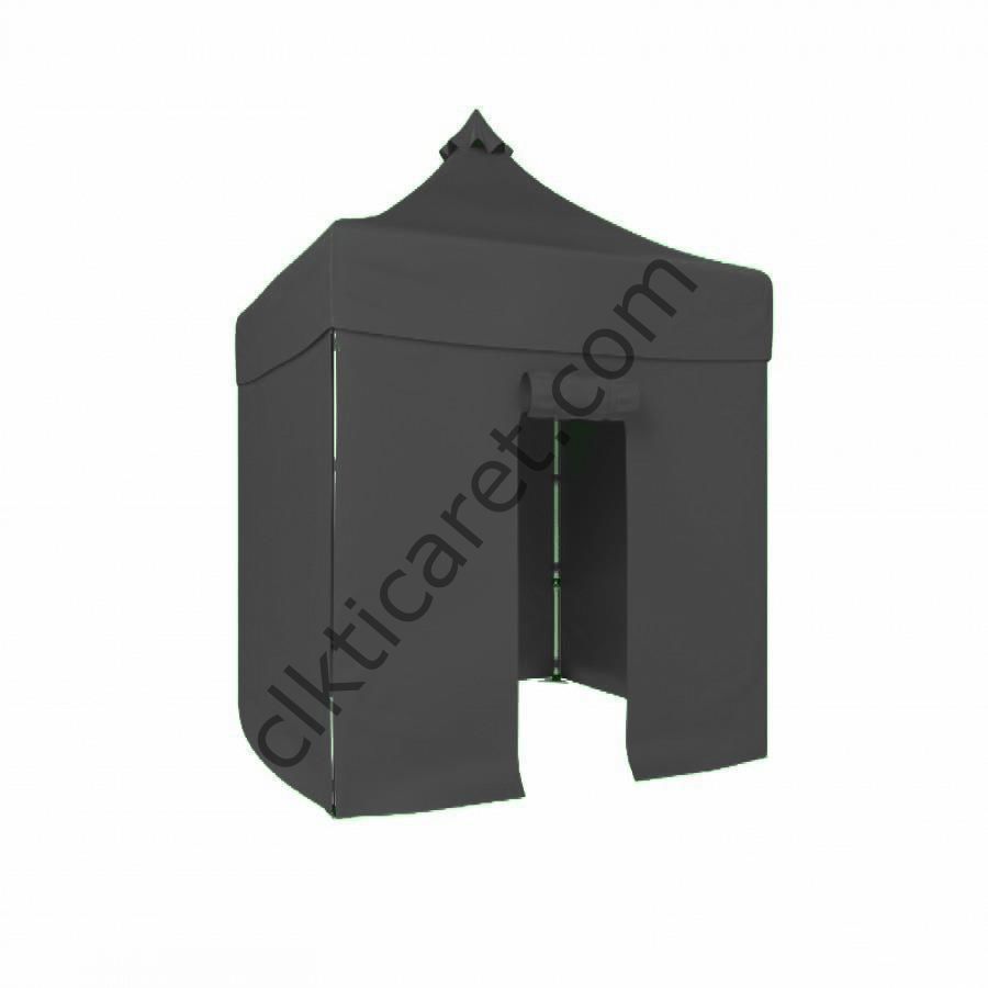 CLK 2x2 Katlanabilir Tente Gazebo Portatif Çadır 3 Yan Kapalı 1 Kapılı Gri