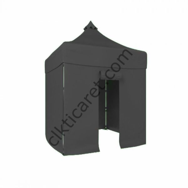 CLK 2x2 Katlanabilir Tente Gazebo Portatif Çadır 3 Yan Kapalı 1 Kapılı Gri