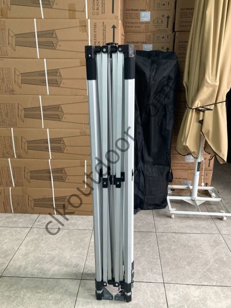 CLK 3x3 40mm Alüminyum Katlanabilir Tente Gazebo Çadır 4 Yan Kapalı 2 Camlı 1Kapılı Tam Duvarlı Siyah