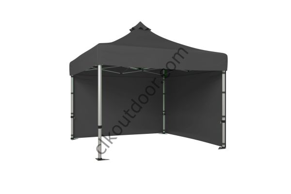 CLK 3x3 Metre Kısa Bagaj Boy 115 cm Katlanabilir Gazebo Çadır 2 Yan Perdeli Gri