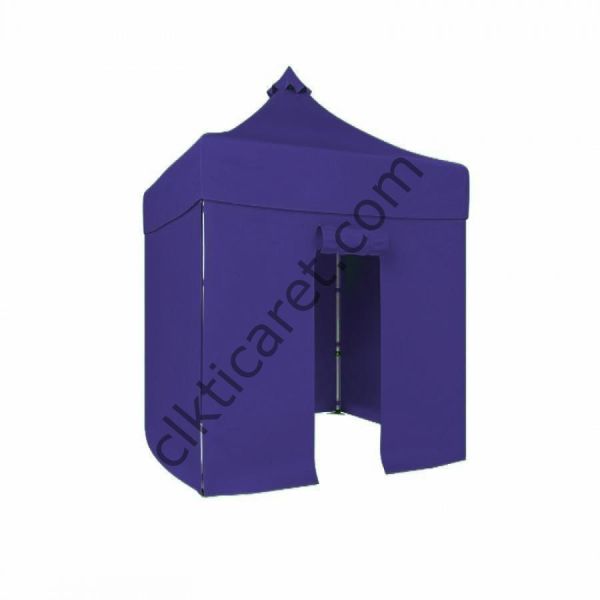 CLK 2x2 Katlanabilir Tente Gazebo Portatif Çadır 3 Yan Kapalı 1 Kapılı Lacivert