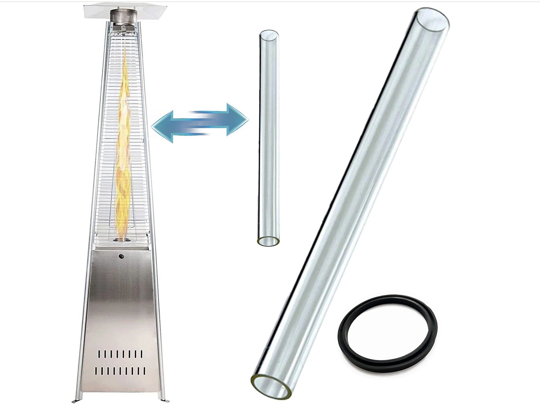 CLK Piramit Soba Camı Tüplü Isıtıcı Yedek Parça