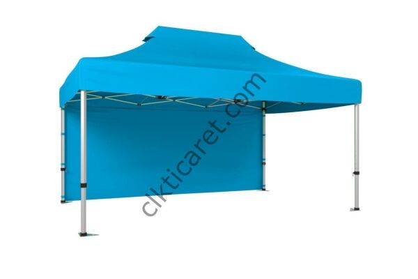 CLK 2,5x3,75 40 mm Katlanabilir Tente Gazebo Çadır Gazebo Çadır Arkası Kapalı Açık Mavi (Turkuaz)