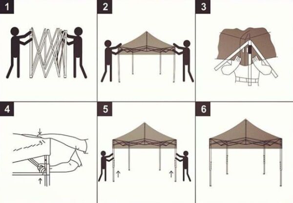 CLK 2,5x3,75 40 mm Katlanabilir Tente Gazebo Çadır Gazebo Çadır 3 Yan Kapalı 1 Yan Kapı ve Pencereli