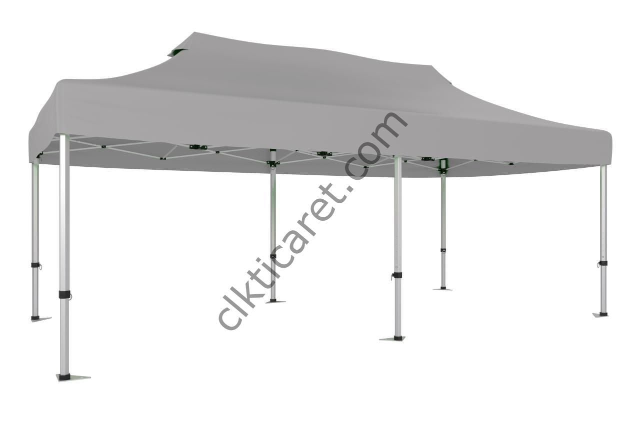 CLK 5x10 52mm Kalın Alüminyum Katlanabilir Tente Gazebo Çadır Gazebo Çadır Açık Gri