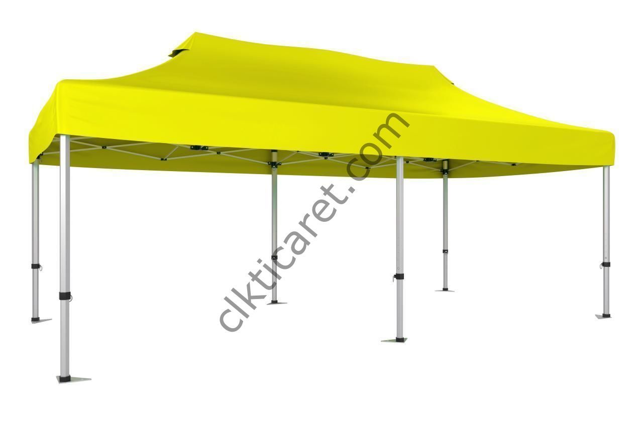 CLK 5x10 52mm Kalın Alüminyum Katlanabilir Tente Gazebo Çadır Gazebo Çadır Sarı