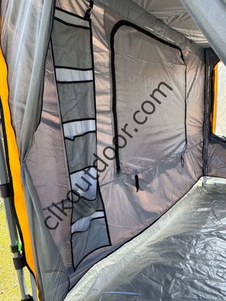 CLK 3x3 mt 40 mm İskelet Yeni Nesil 2 Kapı 4 Pencere Gazebo Portatif Kamp Çadırı Gri
